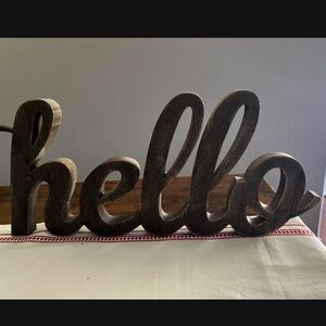 Hobby Lobby Brown Wooden 'Hello' Sign